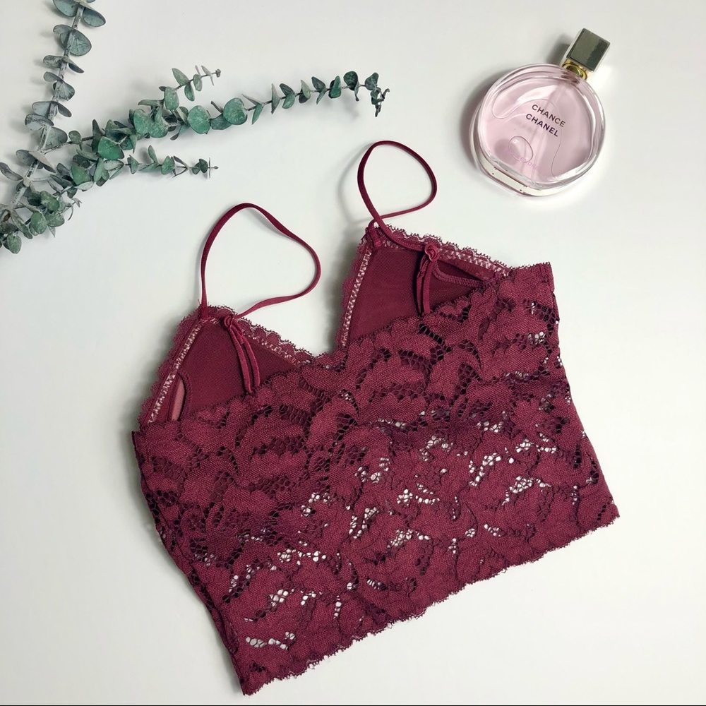 Burgundy Bustier Lace Bra - Picture 4 of 6